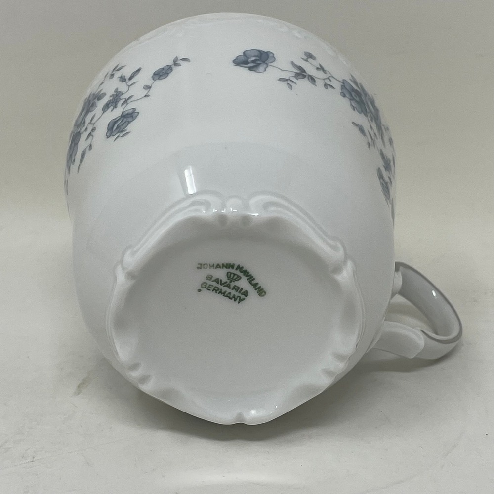 Johann Haviland Tea Cup Blue Garland Bavaria Germany White Blue Floral Platinum - Picture 4 of 7